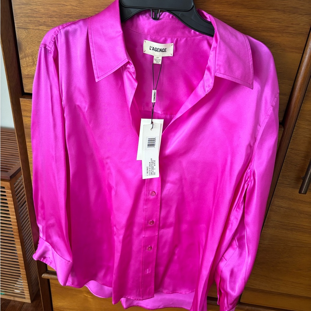 NWT L’agence Dani bright purple blouse size small - Picture 2 of 2